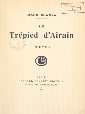 cover image of Le trépied d'airain